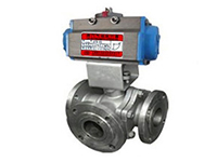 Q644 pneumatic three way ball valve